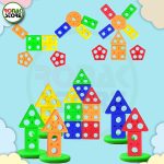 Little Mango Geometric Stacker Shape Sorter Wooden Toy - Ronak Store - ronakstore.in